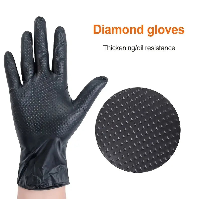 Diamond Pattern Nitrile Gloves